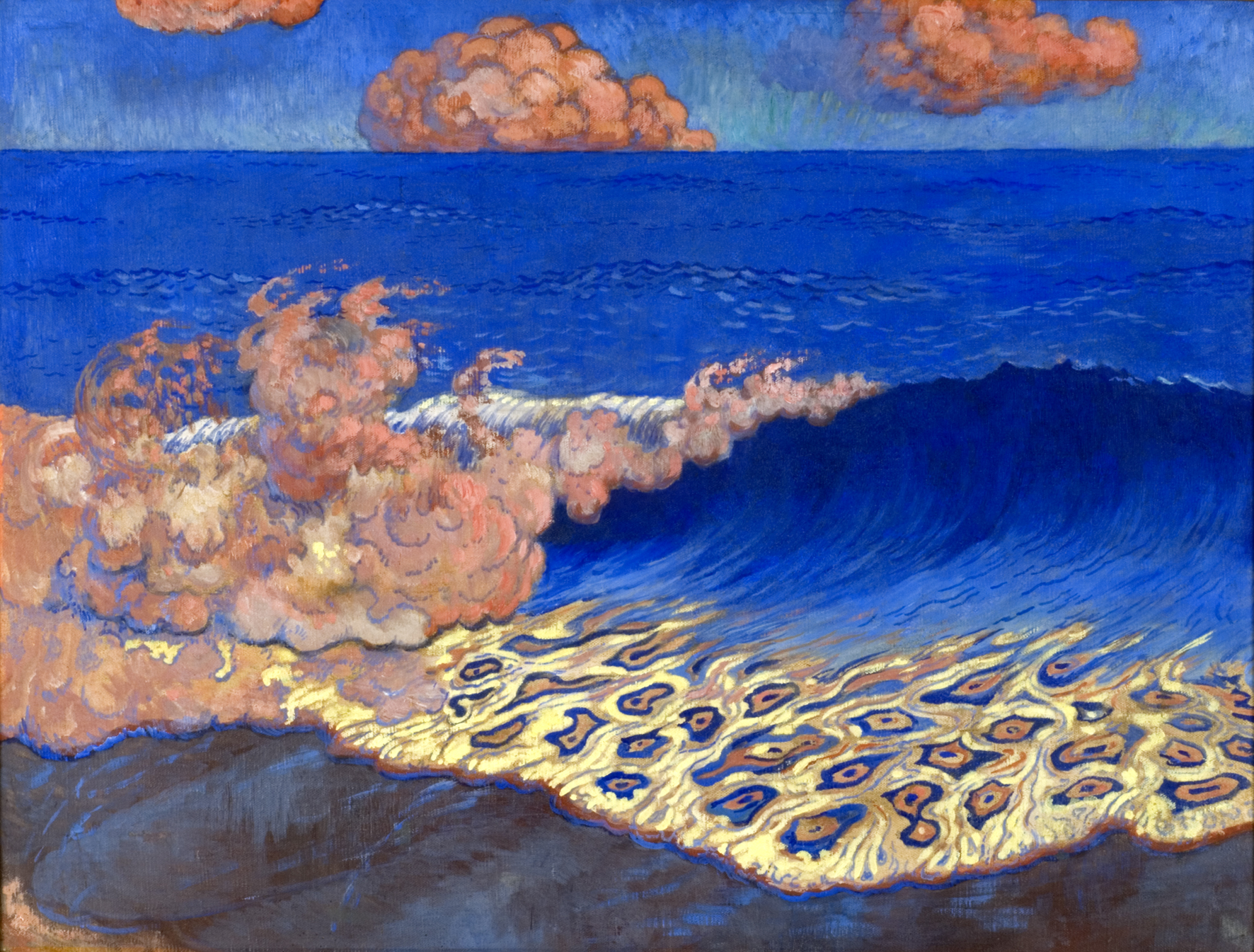 Marine bleue,effets de vagues - Georges Lacombe